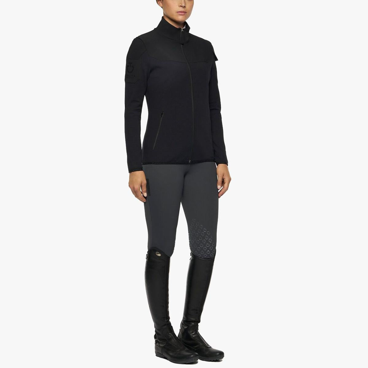 GIUBBINO IN TESSUTO TECNICO JERSEY FULL ZIP 09CT-MAD114JE148 9999NERO CAVALLERIA TOSCANA 