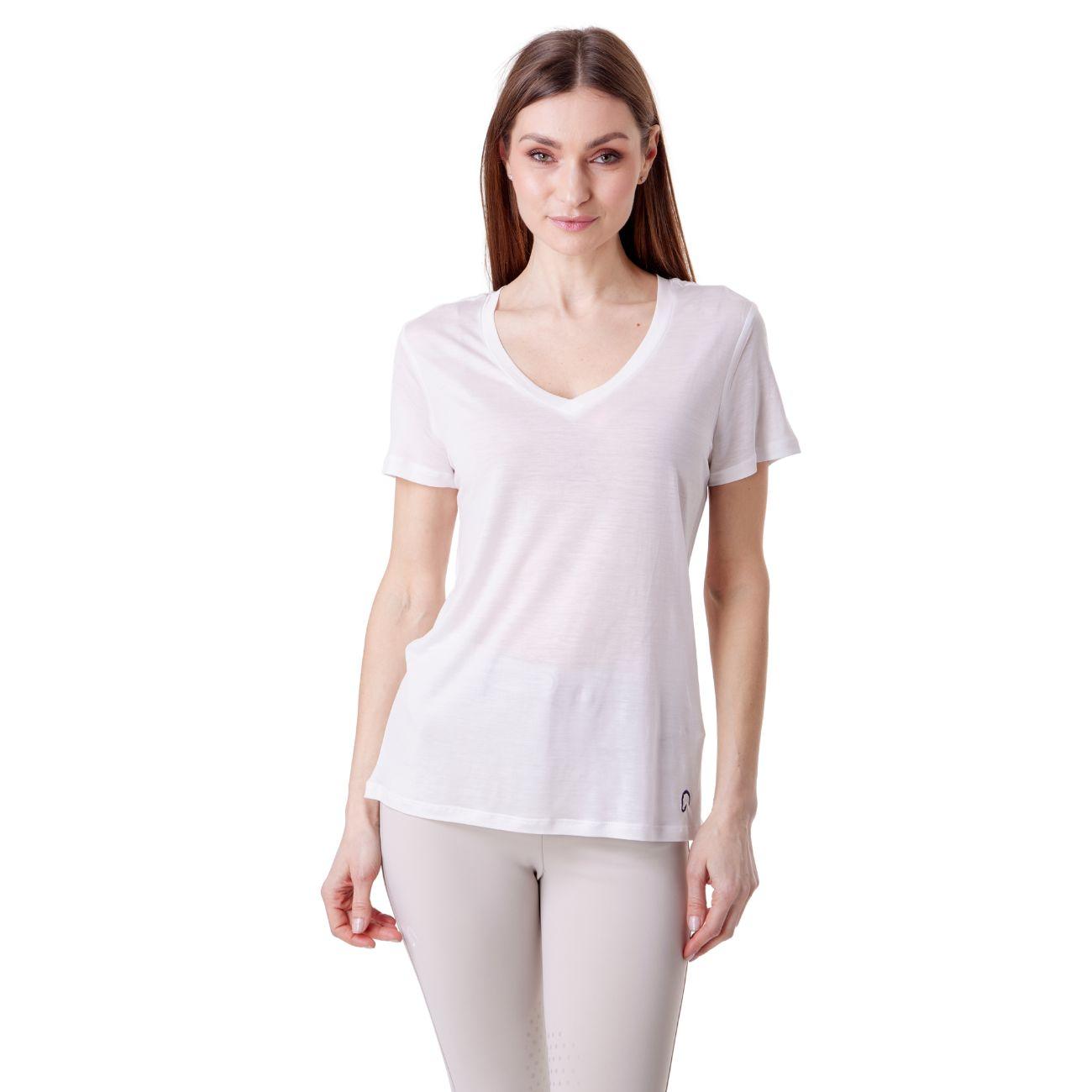 T-Shirt Con Scollo A V In Cotone Mascheroni MASCHERONI-NS323 WHITE MASCHERONI SELLERIA 