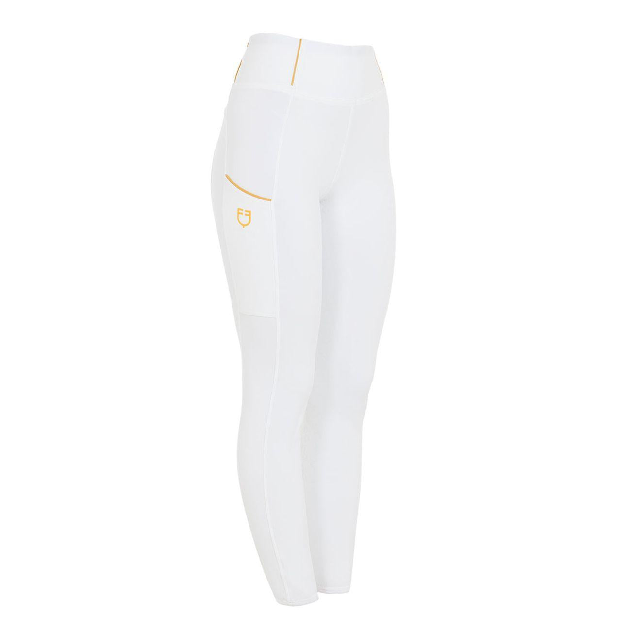 EQUESTRO Leggins Da Equitazione Donna Full Grip ETW00047 WHITE EQUESTRO 