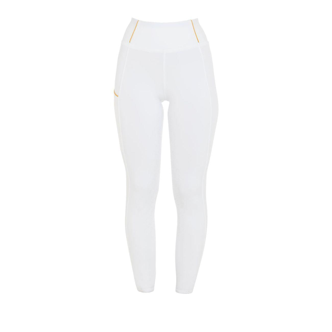 EQUESTRO Leggins Da Equitazione Donna Full Grip ETW00047 WHITE EQUESTRO