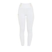 EQUESTRO Leggins Da Equitazione Donna Full Grip ETW00047 WHITE EQUESTRO