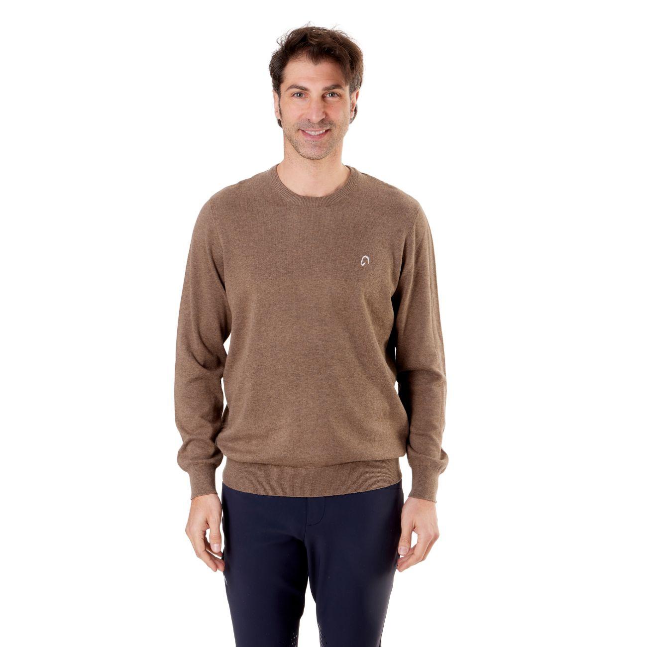 Pullover Girocollo Da Uomo Casual Mascheroni Marrone MASCHERONI-NS901 GRIZZLYBROWN MASCHERONI SELLERIA 