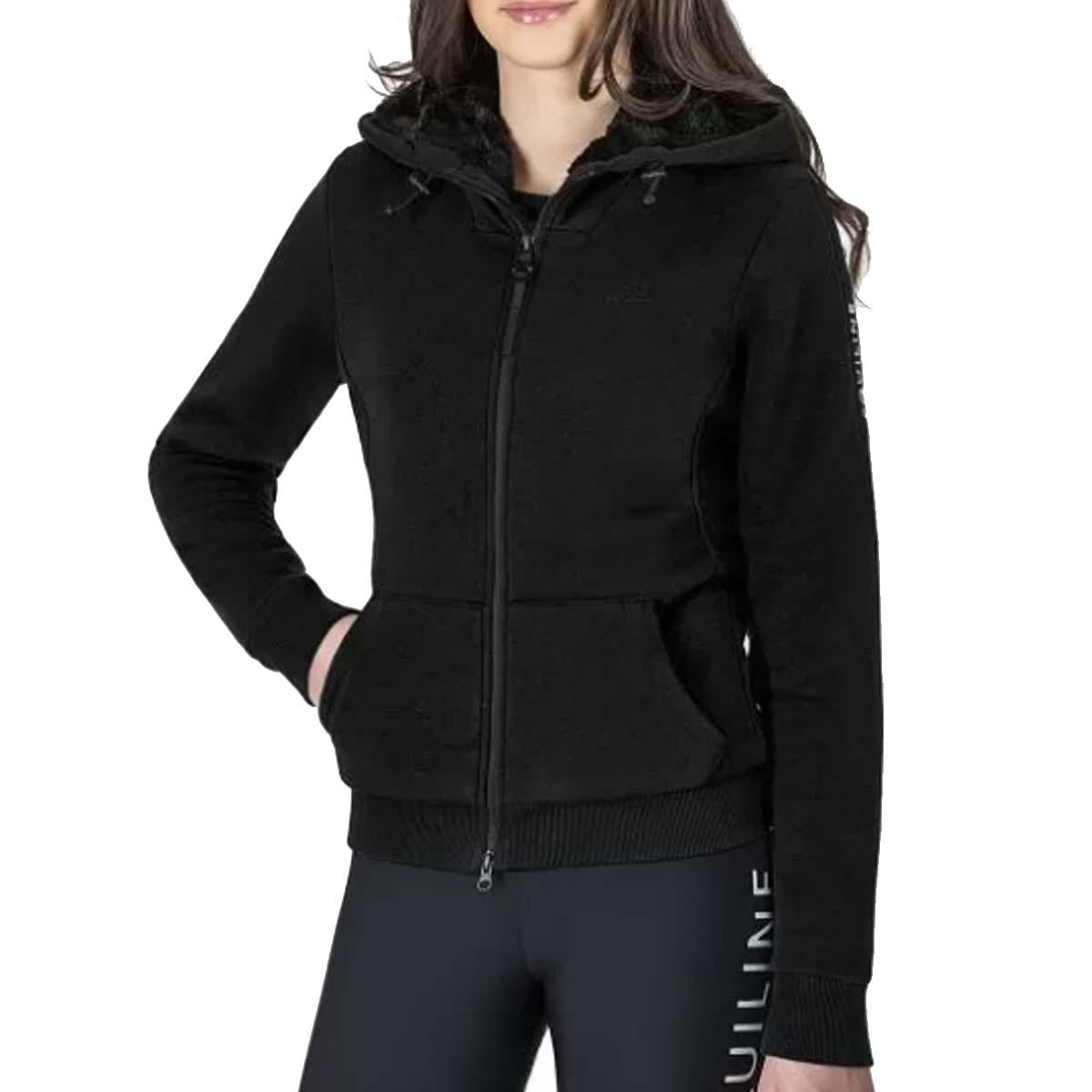 FELPA DONNA FULL ZIP CON CAPPUCCIO MOD.CASTIC 09EQ-R09779 006NERO EQUILINE