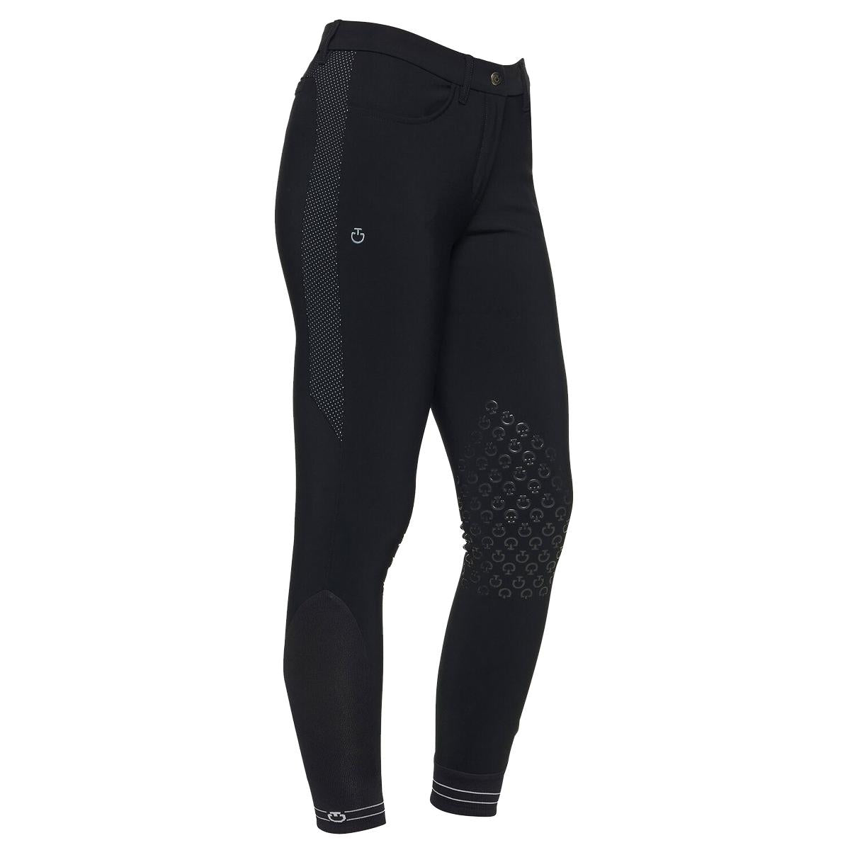 PANTALONE DA EQUITAZIONE DONNA CON GRIP TRAFORATO JERSEY 09CT-PAD167JE010 7001BLU ANTRACITE CAVALLERIA TOSCANA