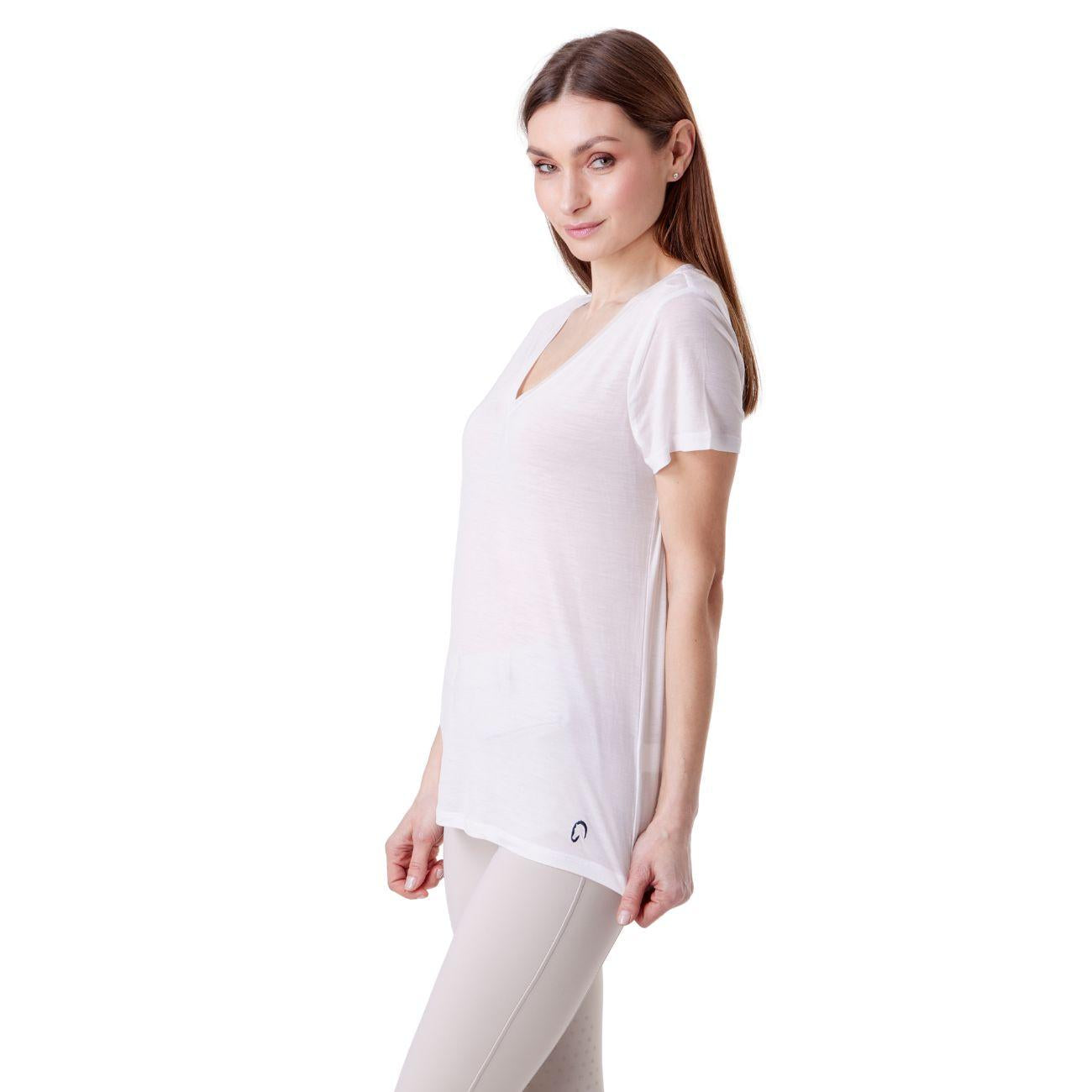T-Shirt Con Scollo A V In Cotone Mascheroni MASCHERONI-NS323 WHITE MASCHERONI SELLERIA 