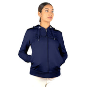 FELPA DONNA FULL ZIPCON CAPPUCCIO MOD.BONITA 09SS-BONITA NAVY BLACK CHROME SAMSHIELD