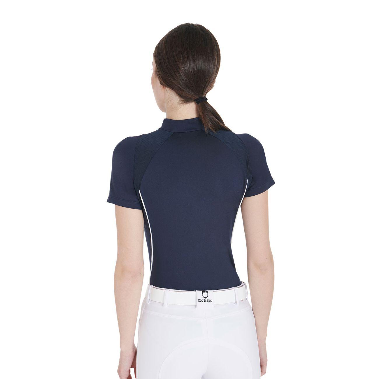 EQUESTRO Polo Da Donna Technical Training Polo SS Zip ETW00036 NAVY EQUESTRO 
