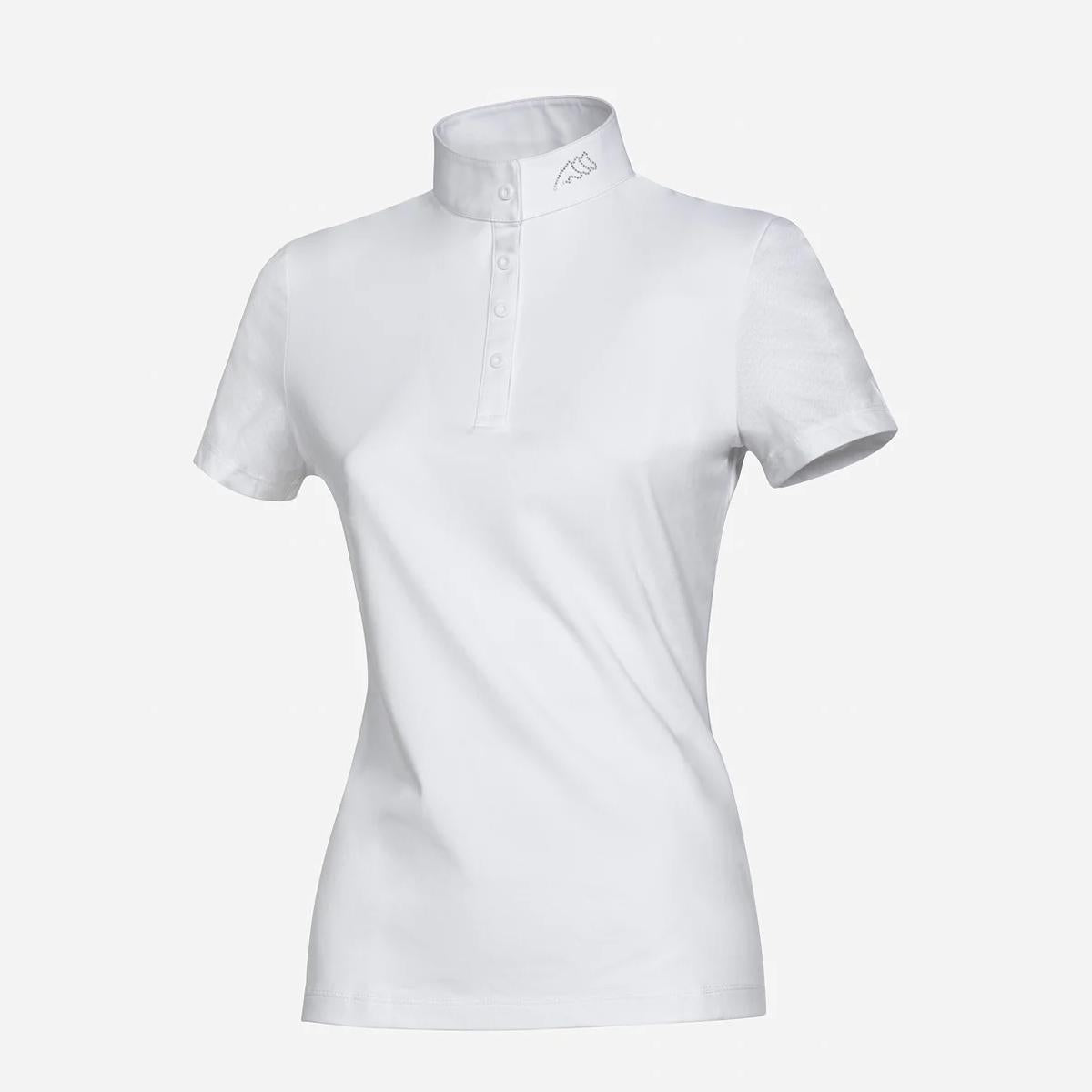 POLO DA CONCORSO DONNA MANICA CORTA ESDIE 32EQ-ES024PH00903 001BIANCO EQUILINE