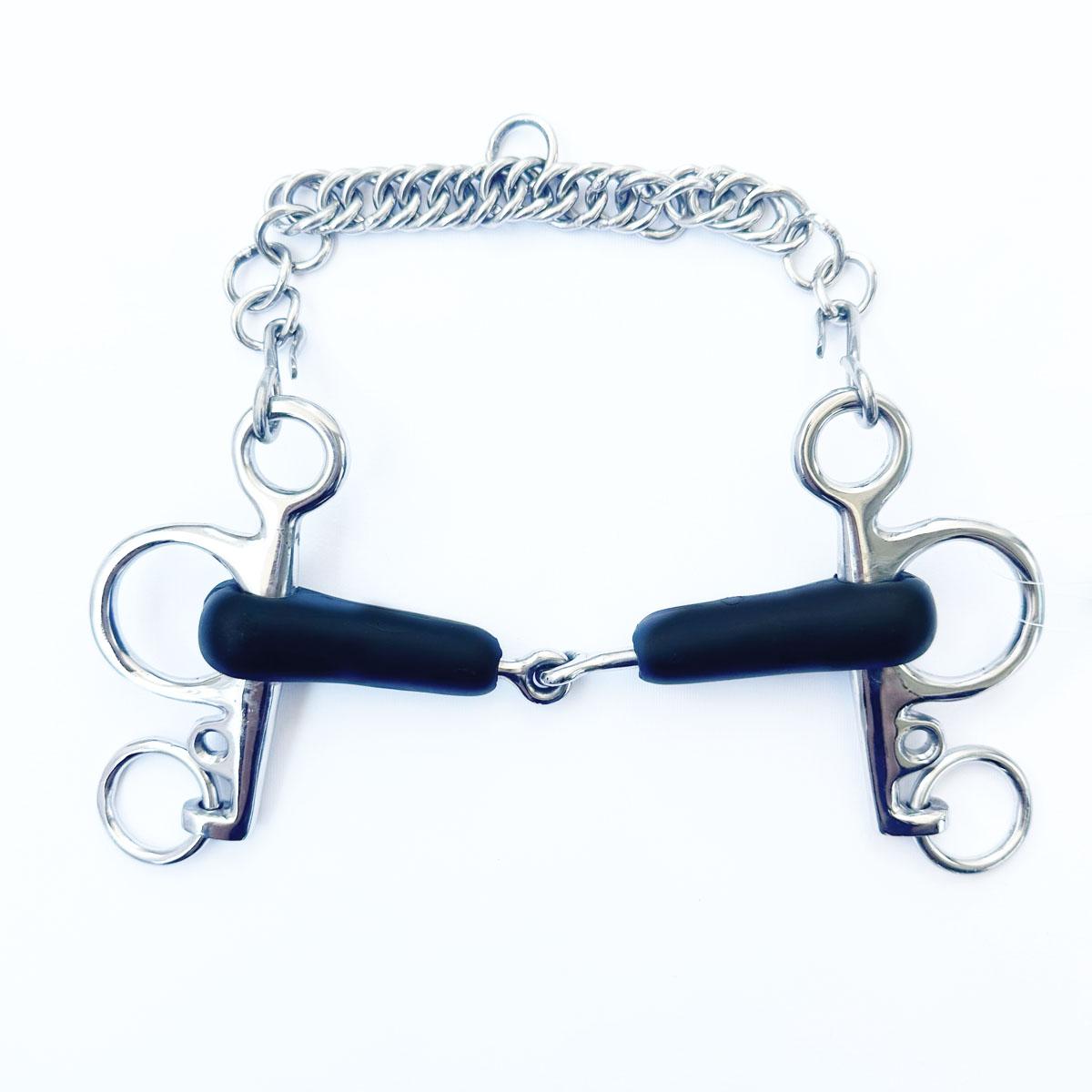 PELHAM SPEZZATO IN 2 IN GOMMA LEVA CORTA 30MA-#47 GOMMA EQUINE HORSE
