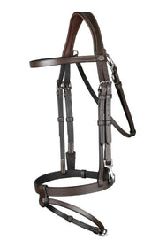 DY'ON FLAT LEATHER BRIDLE WITH SNAP HOOKS WORKING BY D'YON Marrone BRIGLIE WOJOGJ BROWN DY'ON 