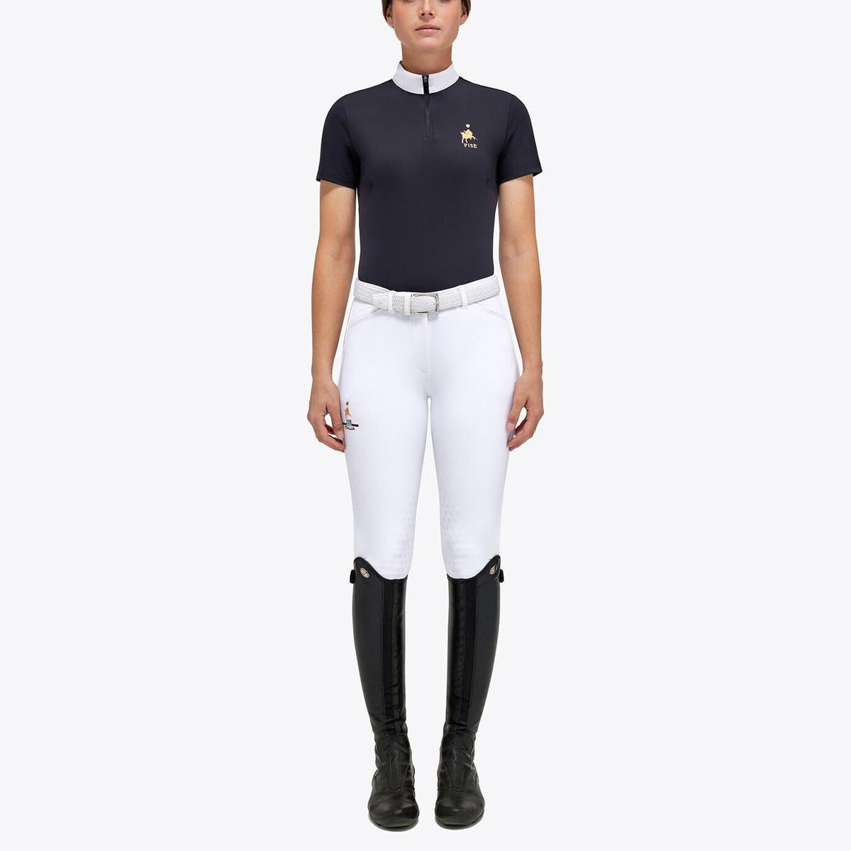 POLO DONNA CON ZIP CTxFISE 29CT-PODF08JE182 7901BLU NAVY CAVALLERIA TOSCANA