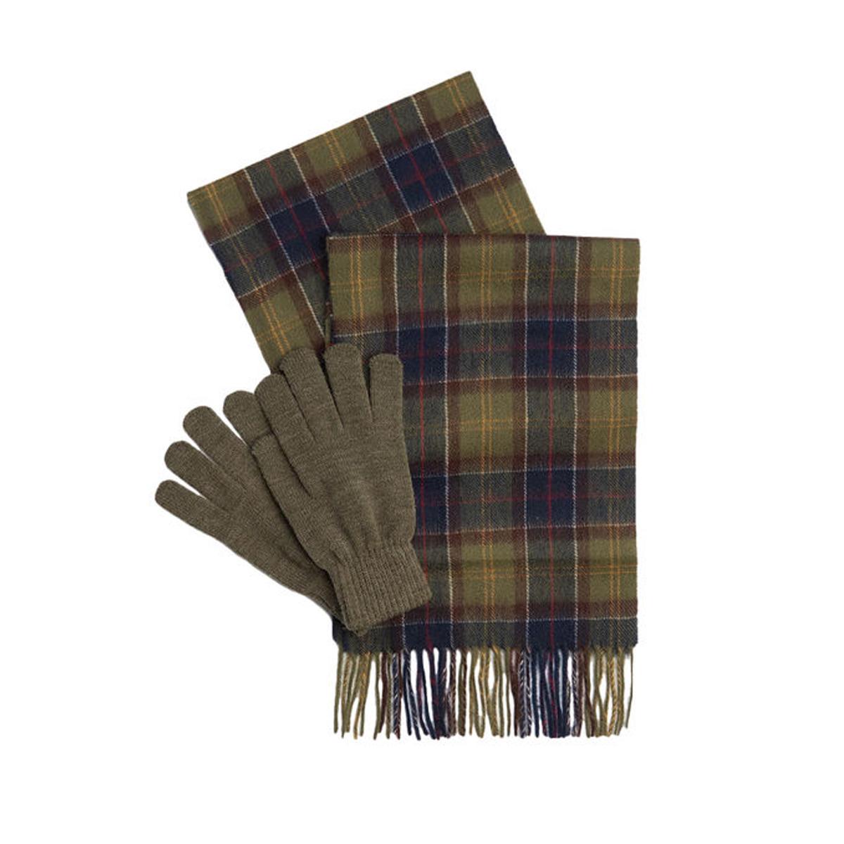 GIFT SET TARTAN SCIARPA E GUANTI 31BA-MGS0018MGS TN11 CLASSIC/OLIVE BARBOUR 