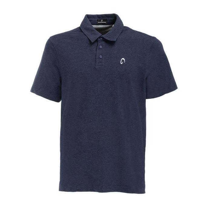 Polo Da Uomo In Cotone Ecologico Mascheroni Blu MASCHERONI-NS210 NAVYBLUEHEATHER MASCHERONI SELLERIA 
