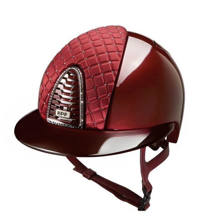 Cap Kep Italia Cromo 2.0  Milano Con Visiera Polo Ed Inserto In Raso E Swarovski® Silver Night Bordeaux CRL2.BRD.MIL.BRD-SWA+ BORDEAUX KEP ITALIA 