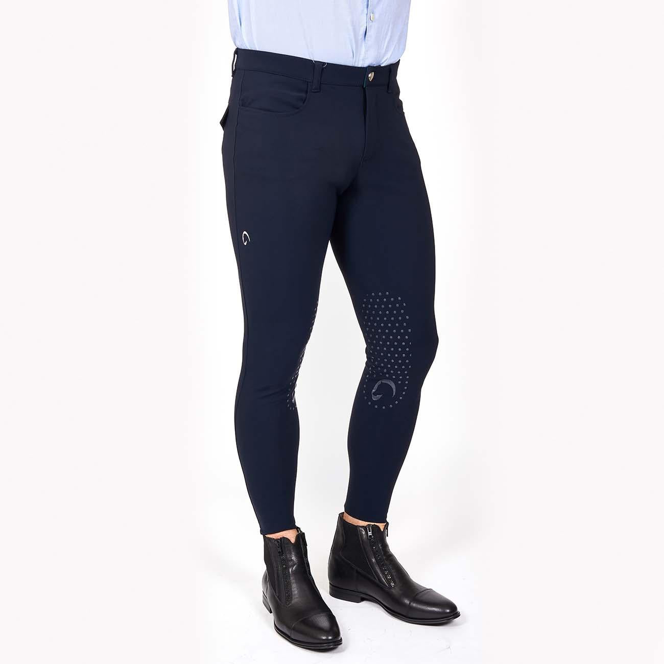 Pantalone Da Equitazione Da Uomo Roma Mascheroni Blu 09MA-04ROMA 342BLU MASCHERONI SELLERIA 