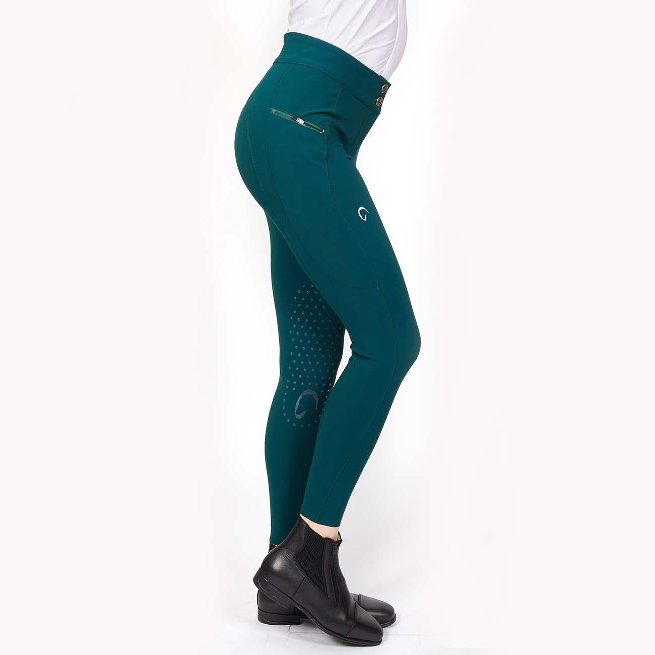 PANTALONE DA EQUITAZIONE DONNA VITA ALTA CON GRIP 09MA-02VENEZIA 313VERDE MASCHERONI SELLERIA 
