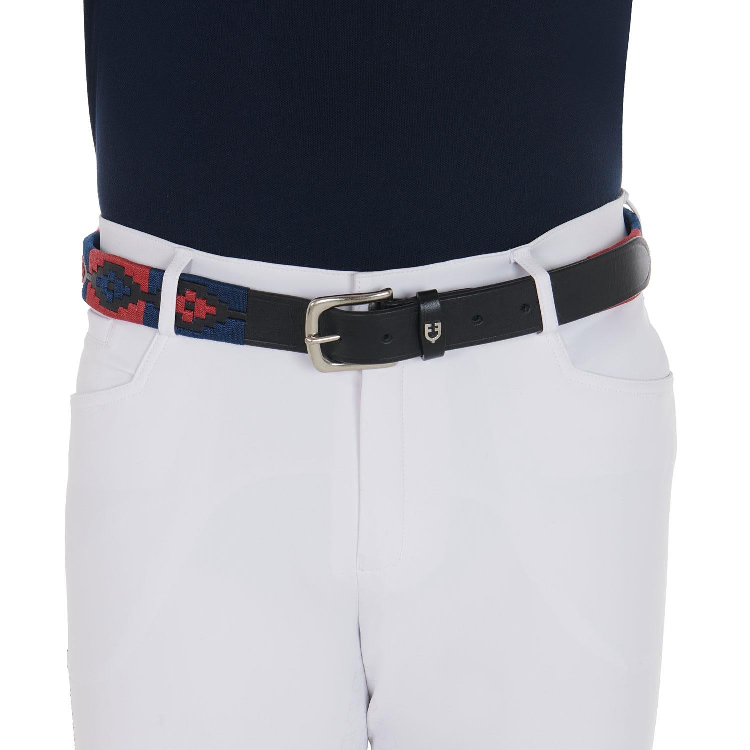 Cintura Polo S Equestro Nero/Blu/Burgundy 09AMA-AB00625 BLACK BLUE BURGUNDY EQUESTRO 
