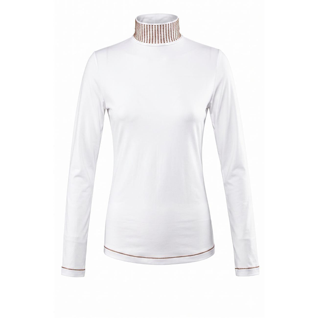 EQUILINE Maglia Donna A Collo Alto PM-EQ-H00814 001WHITE 