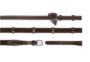 DY'ON 5/8 WEB REINS WITH 9 LEATHER LOOPS WORKING BY D'YON Marrone REDINI WO05K BROWN DY'ON 