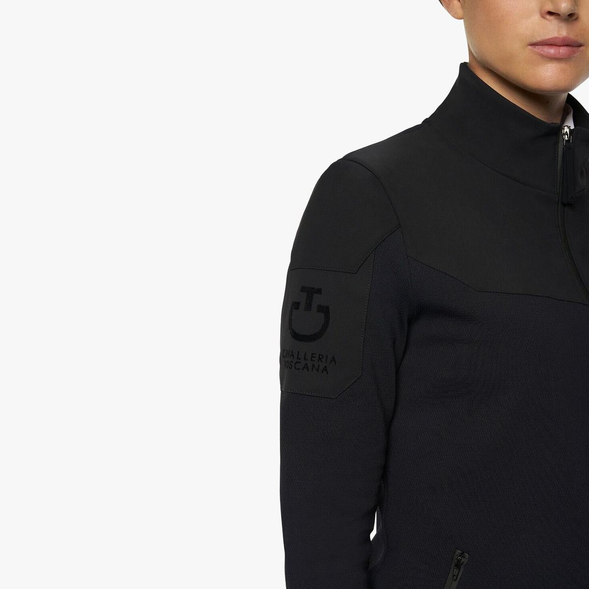 GIUBBINO IN TESSUTO TECNICO JERSEY FULL ZIP 09CT-MAD114JE148 9999NERO CAVALLERIA TOSCANA 