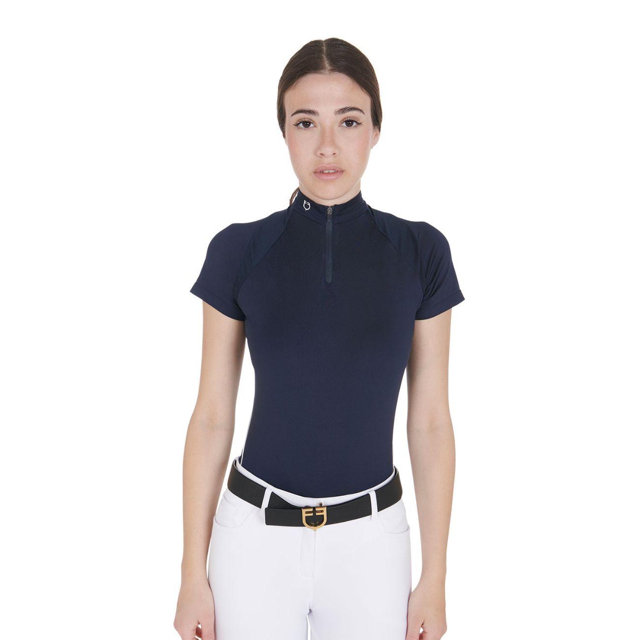EQUESTRO Polo Da Donna Technical Training Polo SS Zip ETW00036 NAVY EQUESTRO