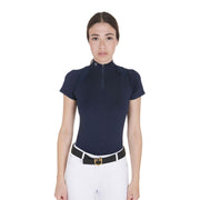 EQUESTRO Polo Da Donna Technical Training Polo SS Zip ETW00036 NAVY EQUESTRO