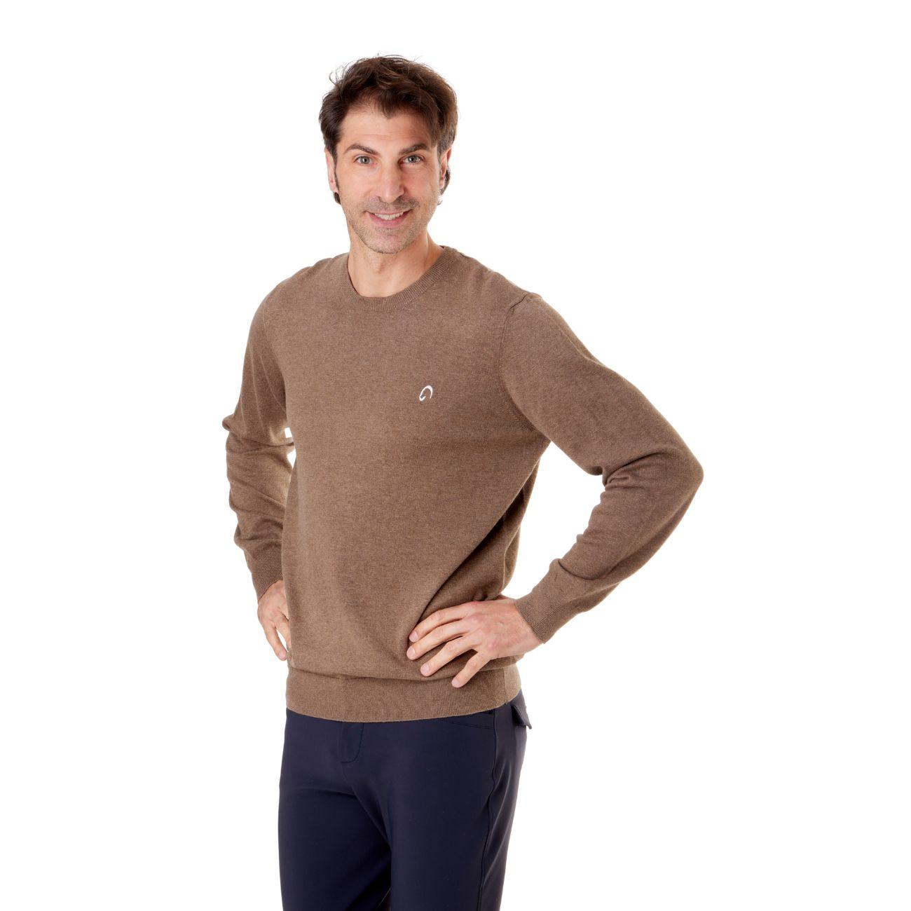 Pullover Girocollo Da Uomo Casual Mascheroni Marrone MASCHERONI-NS901 GRIZZLYBROWN MASCHERONI SELLERIA 