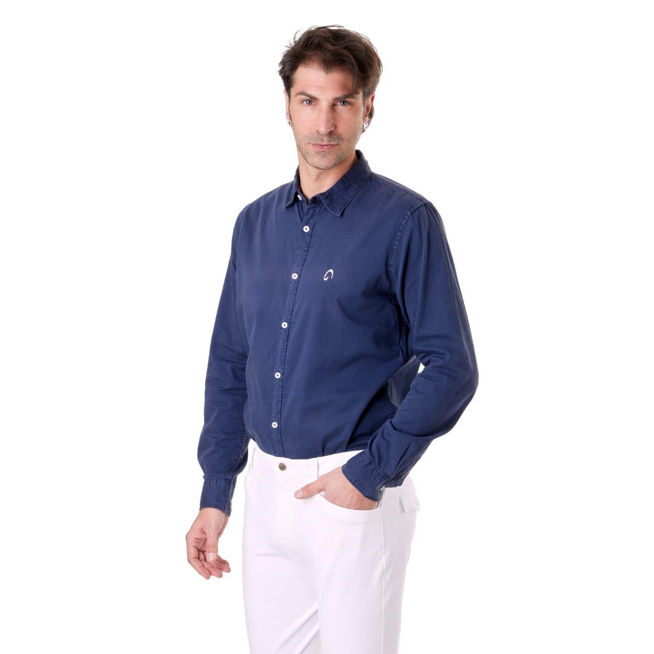 Camicia Di Cotone Da Uomo Mascheroni Blu MASCHERONI-NS502 NAVYBLUE MASCHERONI SELLERIA 