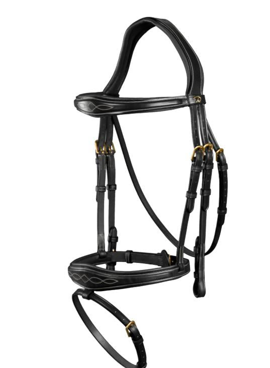 DY'ON ANATOMIC FLASH NOSEBAND BRIDLE D COLLECTION Nero BRIGLIE DYABAB BLACK DY'ON 