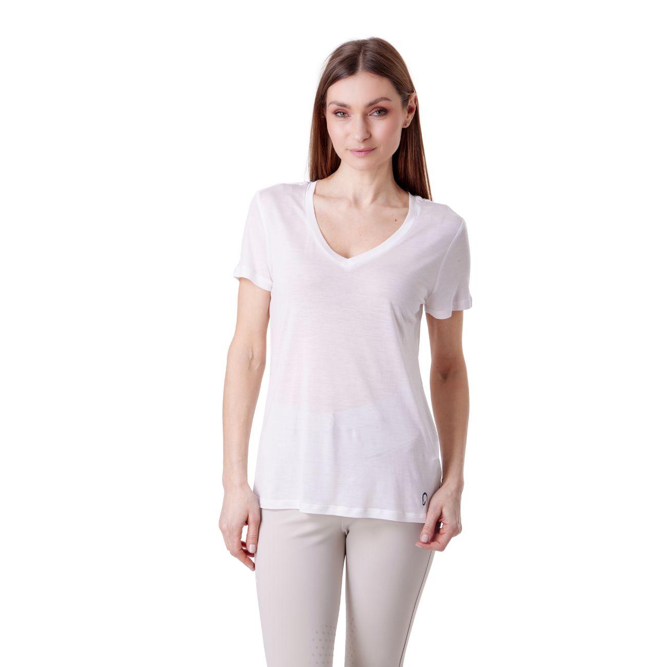 T-Shirt Con Scollo A V In Cotone Mascheroni MASCHERONI-NS323 WHITE MASCHERONI SELLERIA 