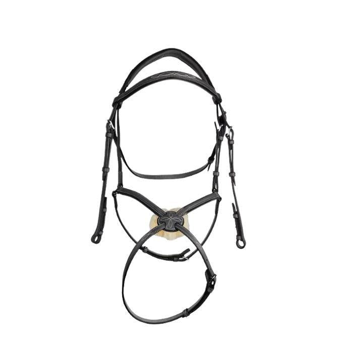 TESTIERA CUOIO C/RICAMO+REDINI GOMMA CWD 09CWBR08FHSP+RE04HSP NERO CWD 
