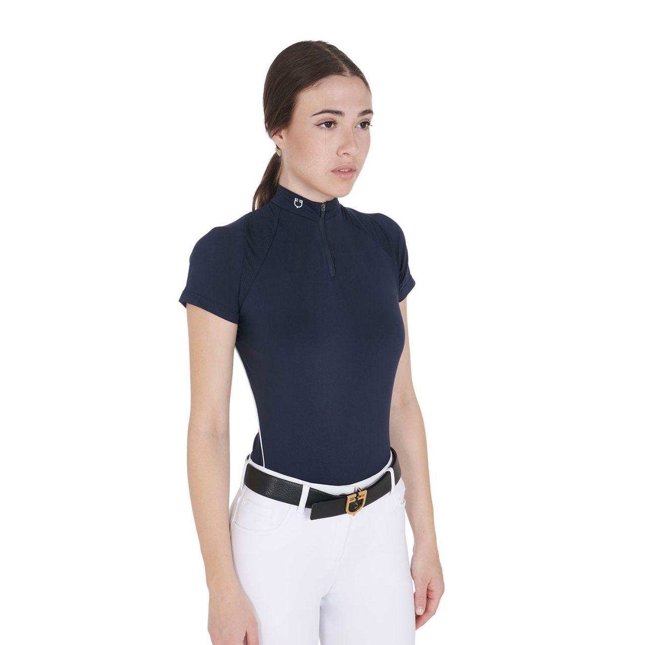 EQUESTRO Polo Da Donna Technical Training Polo SS Zip ETW00036 NAVY EQUESTRO 