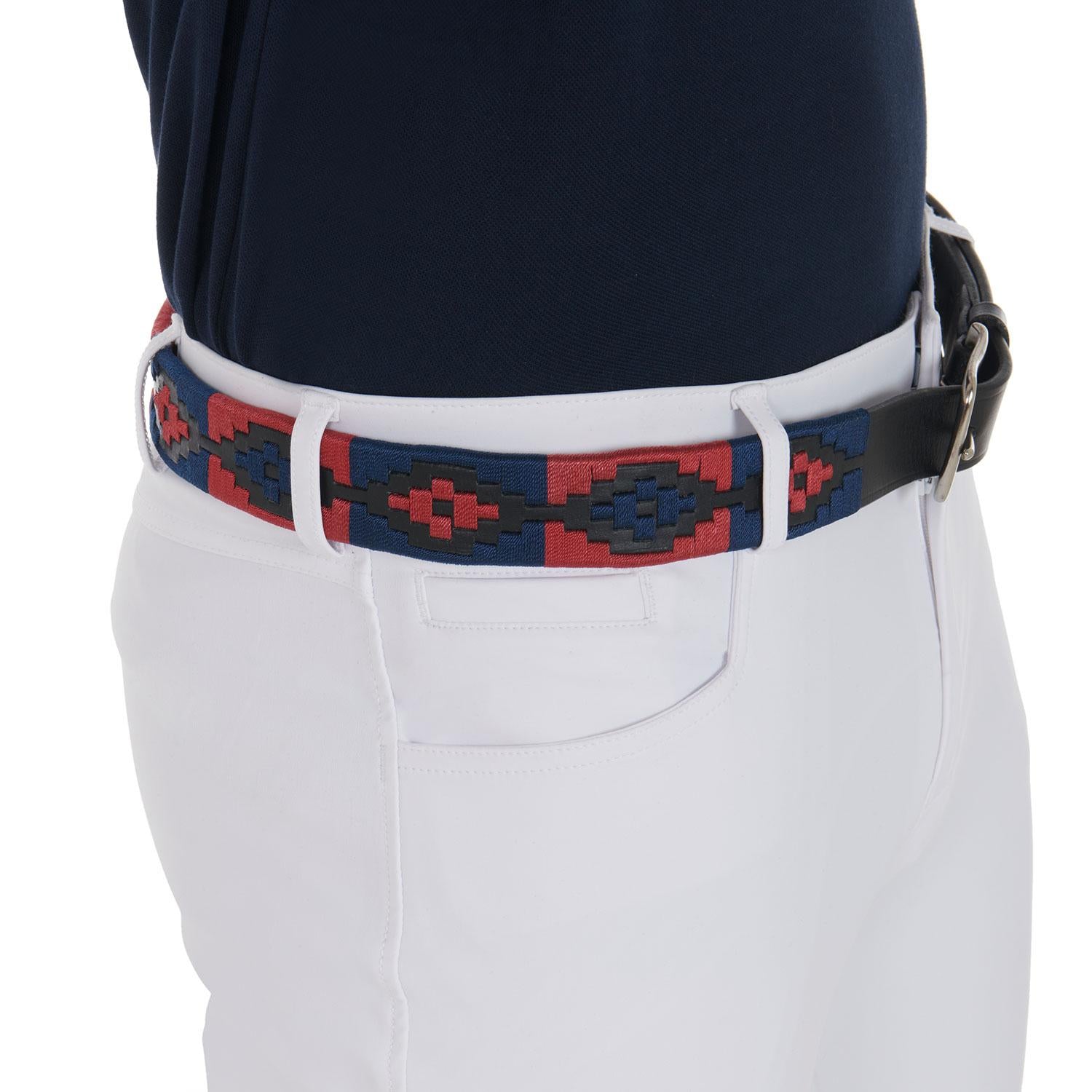 Cintura Polo S Equestro Nero/Blu/Burgundy 09AMA-AB00625 BLACK BLUE BURGUNDY EQUESTRO 