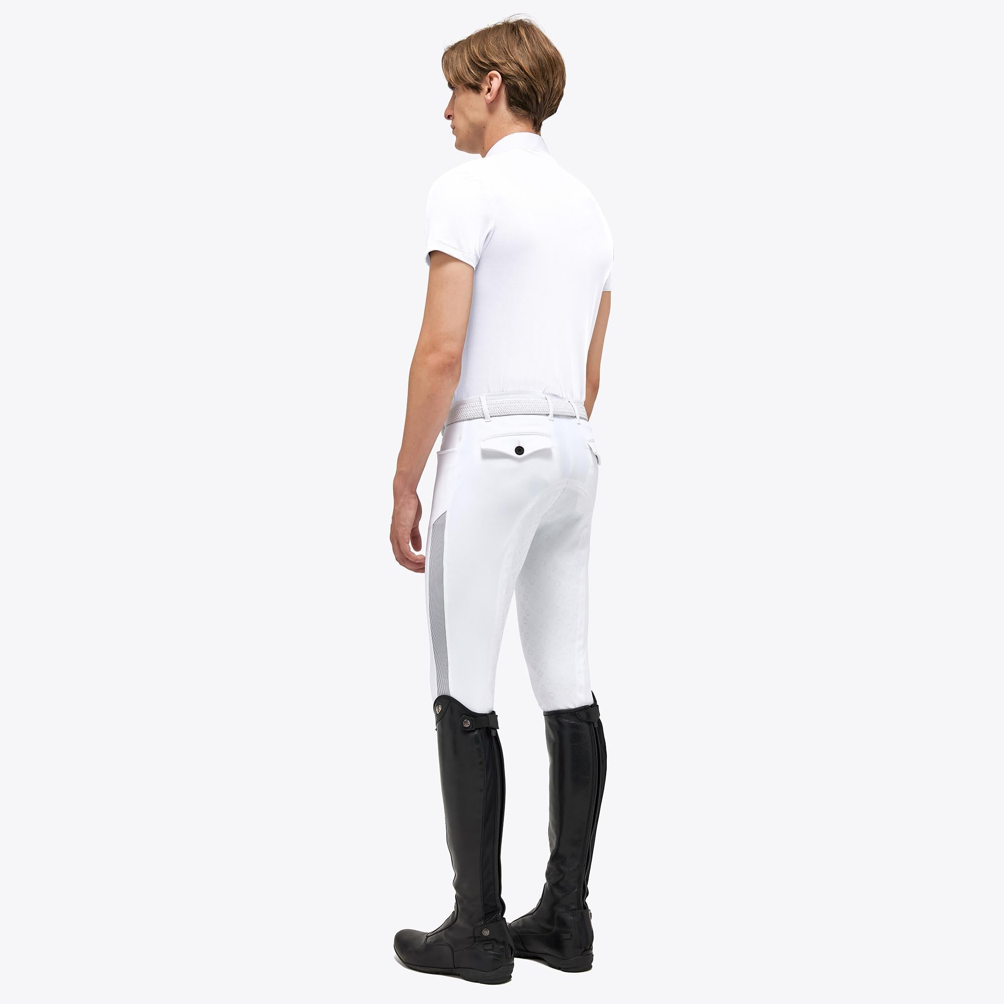 POLO DA ALLENAMENTO CON ZIP UOMO CAVALLERIA TOSCANA 30CT-POU336PA048 0001WHITE CAVALLERIA TOSCANA 