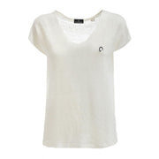 T-shirt Da Donna In Linio Con Scollo A V Mascheroni Bianco MASCHERONI-NS321 IVORY MASCHERONI SELLERIA 