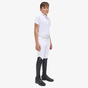POLO DA CONCORSO BAMBINO MANICA CORTA 1/2 ZIP 31CT-POO103JE152 0001WHITE CAVALLERIA TOSCANA