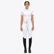 POLO DONNA MANICA CORTA CAVALLERIA TOSCANA 30CT-POD335PA073 0101WHITE/KNIT CAVALLERIA TOSCANA
