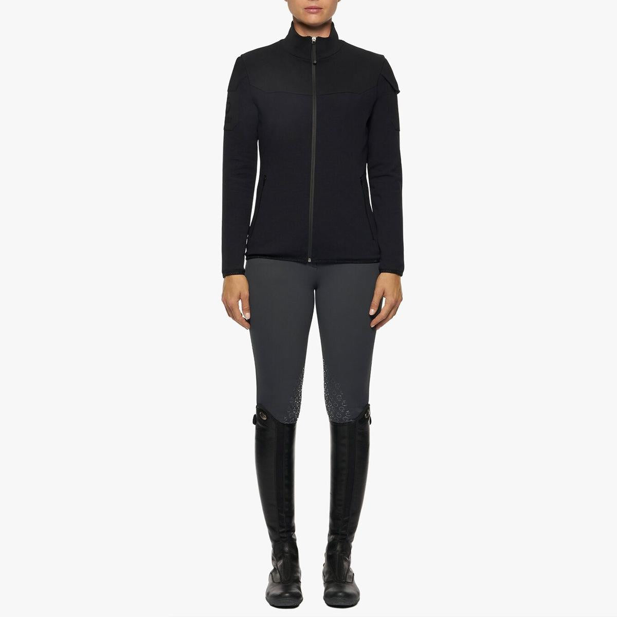 GIUBBINO IN TESSUTO TECNICO JERSEY FULL ZIP 09CT-MAD114JE148 9999NERO CAVALLERIA TOSCANA