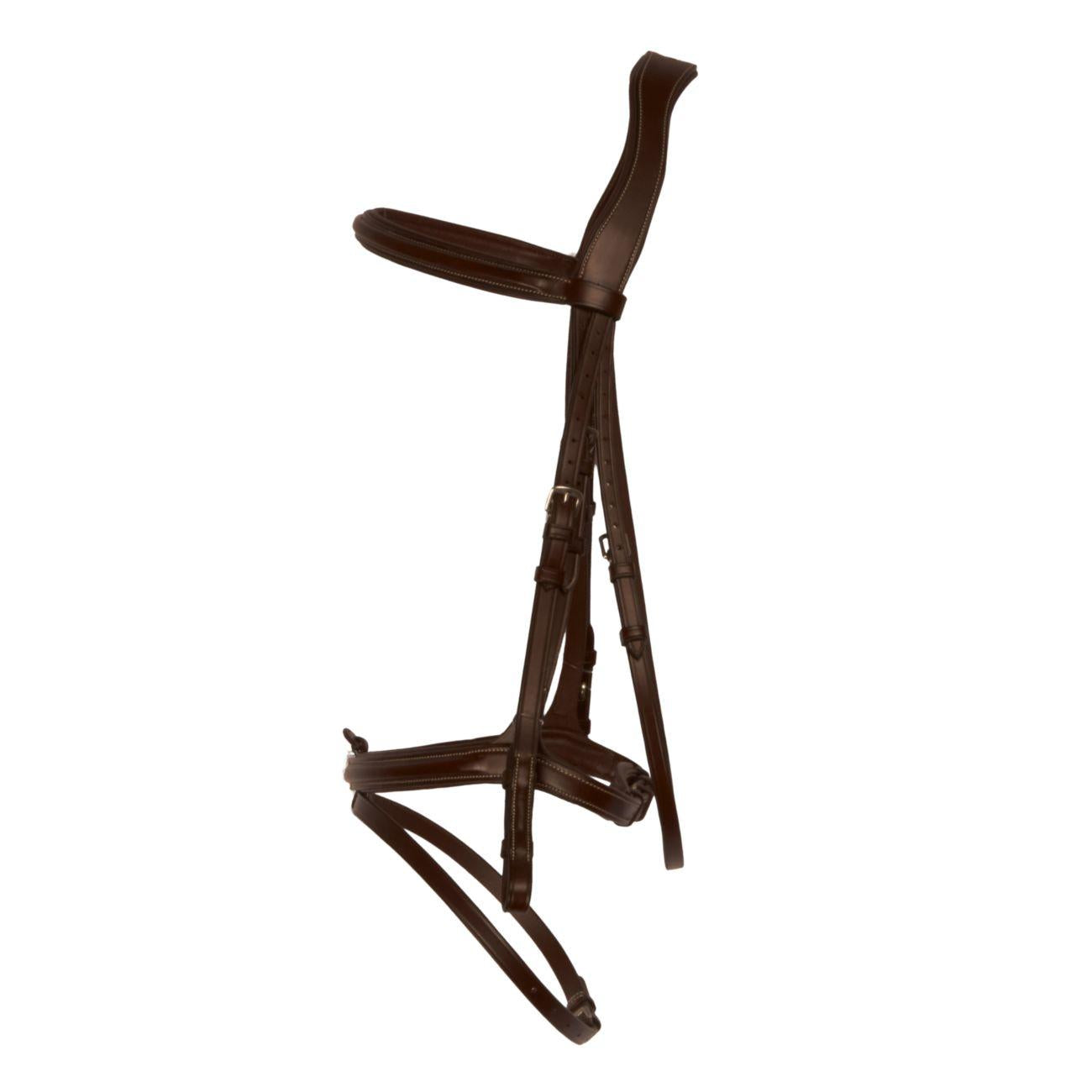 Testiera Con Capezzino Anatomico Con Ricamo Mascheroni Marrone 09MA-HGE-409 DARK BROWN MASCHERONI SELLERIA 