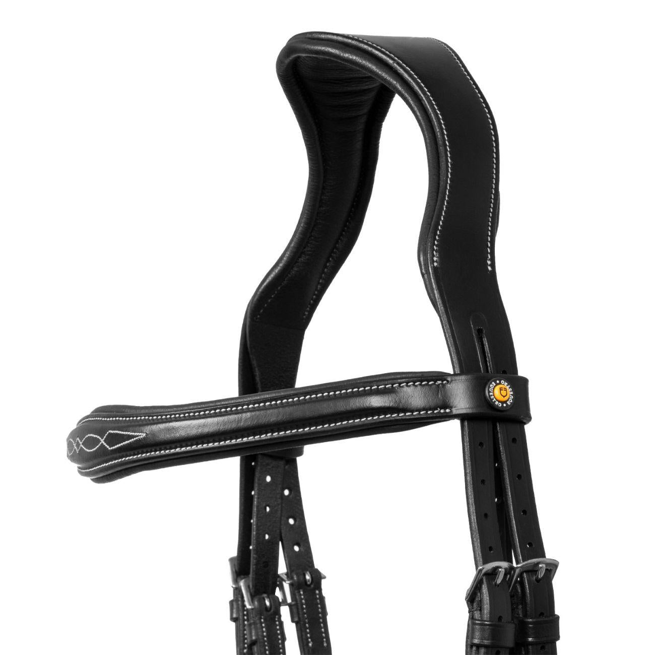 Testiera In Morbida Pelle Cucita Equestro ETH01010 BLACK EQUESTRO 
