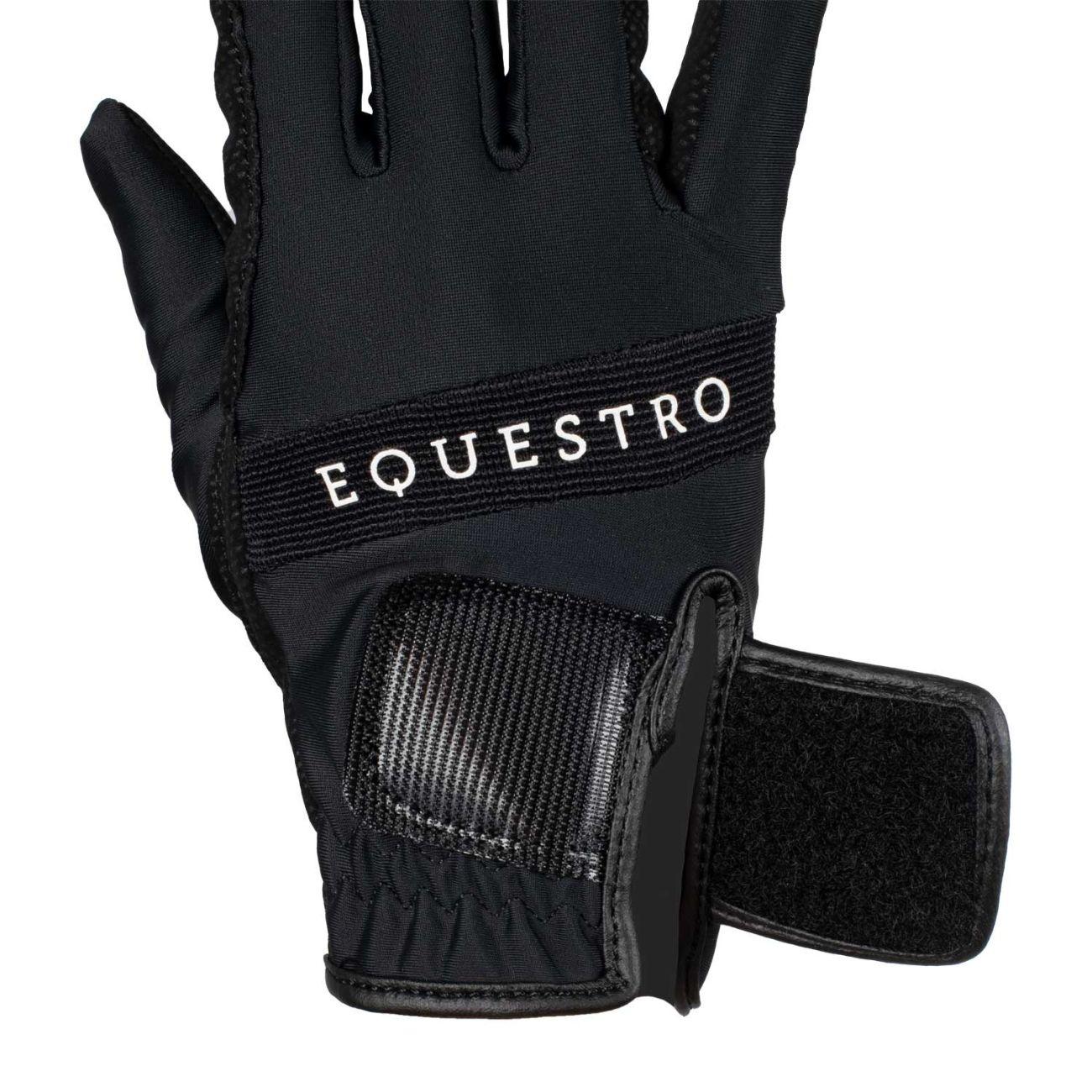 Guanti In Tessuto Tecnico Con Logo Equestro ETU03017 BLACK/WHITE ROECKL 