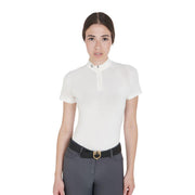 EQUESTRO Polo Da Donna Technical Training Polo SS Zip ETW00036 WHITE EQUESTRO 