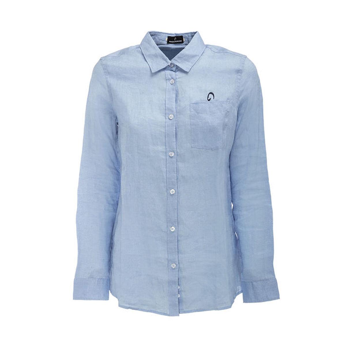 Camicia Da Donna In Lino Mascheroni Azzurro MASCHERONI-NS505 LINENLIGHTBLUE MASCHERONI SELLERIA 