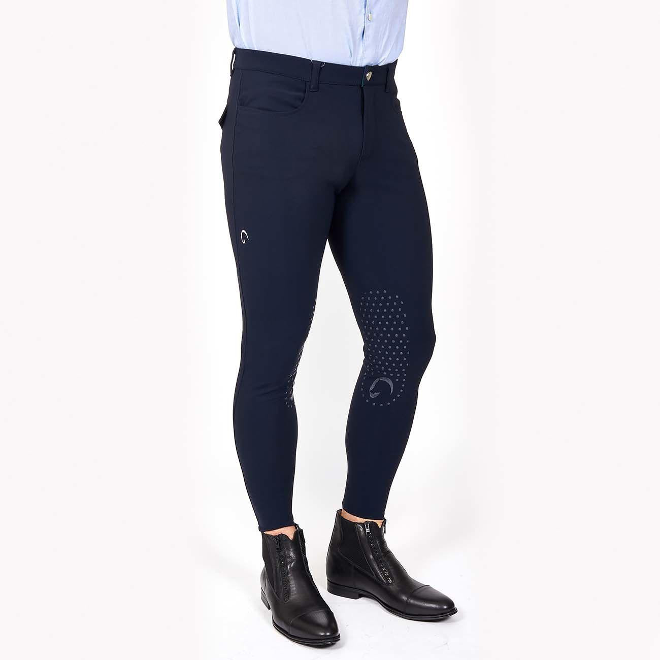 Pantalone Da Equitazione Da Uomo Roma Mascheroni Blu 09MA-04ROMA 342BLU MASCHERONI SELLERIA 