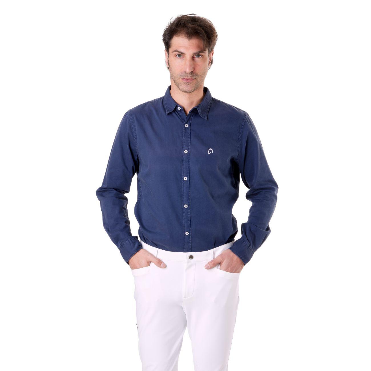 Camicia Di Cotone Da Uomo Mascheroni Blu MASCHERONI-NS502 NAVYBLUE MASCHERONI SELLERIA 