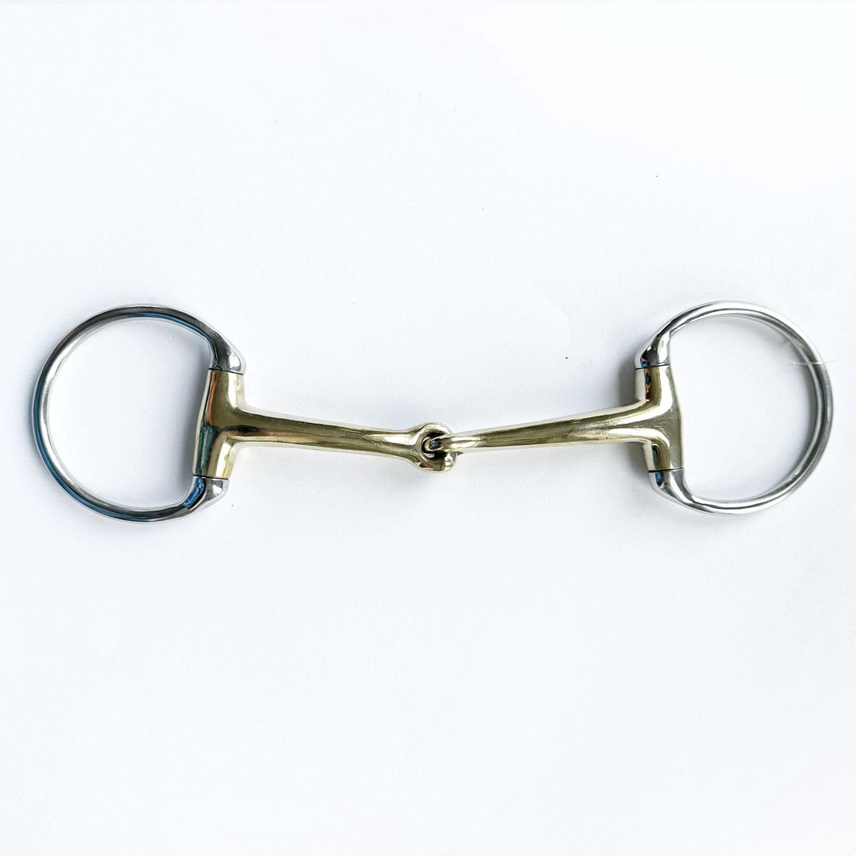 Snaffle bit AD OLIVA BLOCCATO SPEZZATO in 2 30MA-#9 GERMAN SILVER EQUINE HORSE