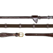 REDINI IN TELA 5/8 CON PASSANTI IN CUOIO CLASSIC COLLECTION DY05K BROWN DY'ON