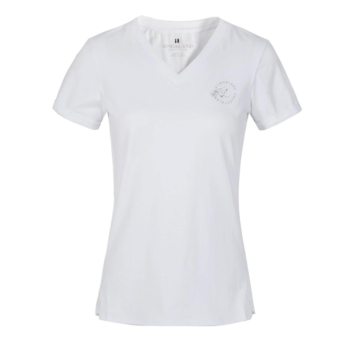 T-SHIRT MANICA CORTA COLLO A V MOD.KLOVELIA 09KING-2210203321 000WHITE KINGSLAND