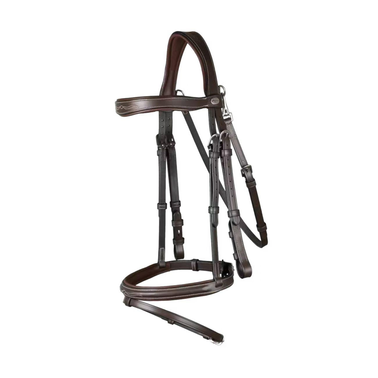 DY'ON FLASH NOSEBAND BRIDLE D COLLECTION Marrone BRIGLIE WOJBHA BROWN DY'ON 