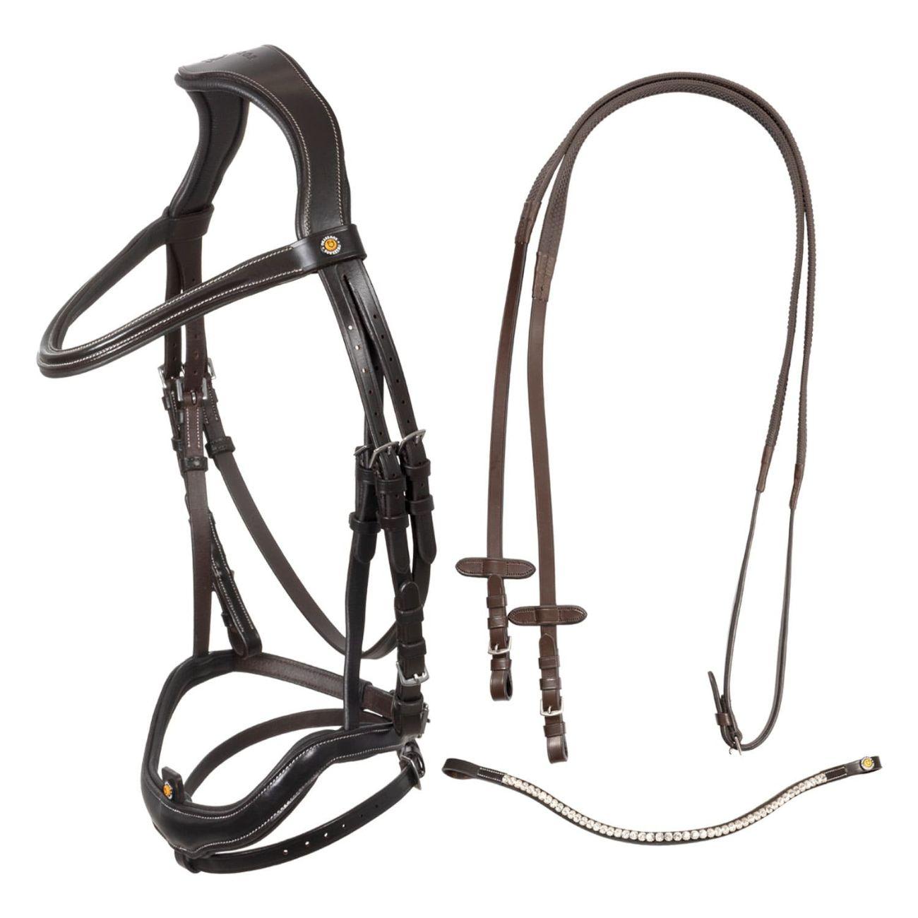 Testiera Anatomica Con Nasalina Curva Equestro Marrone ETH01027 DARK BROWN EQUESTRO 